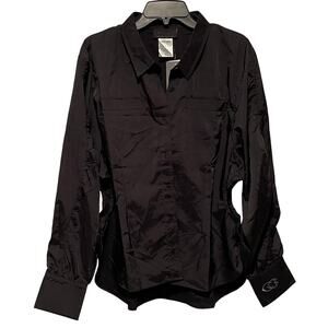 REEBOK x Cardi B Plus Size Ruched-Sleeve Active Shirt, Black 1X